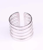 925 Ayar Gümüş İnce Şerit Yüzük, Beyaz thumbnail 2