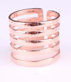 925 Ayar Gümüş İnce Şerit Yüzük, Pembe thumbnail 2