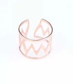 925 Ayar Gümüş Şerit Yüzük, Pembe thumbnail 1