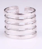 925 Ayar Gümüş İnce Şerit Yüzük, Beyaz thumbnail 3