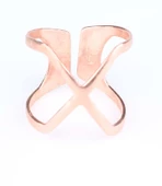 925 Ayar Gümüş X Yüzük, Pembe thumbnail 5