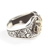 925 Ayar Gümüş Bozkurt Başı Erkek Yüzük thumbnail 5