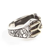 925 Ayar Gümüş Kayı Obası Sembolü Erkek Yüzük thumbnail 3