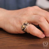 925 Ayar Gümüş Bozkurt Başı Erkek Yüzük thumbnail 1