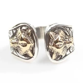 925 Ayar Gümüş Bozkurt Başı Erkek Yüzük thumbnail 2