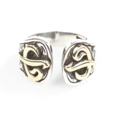 925 Ayar Gümüş Elif Vav Harfli Erkek Yüzük thumbnail 5