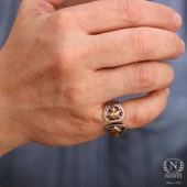 925 Ayar Gümüş Bozkurt Başı Erkek Yüzük thumbnail 8