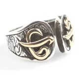 925 Ayar Gümüş Elif Vav Harfli Erkek Yüzük thumbnail 2