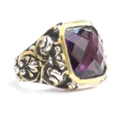 925 Ayar Gümüş Kare Ametist Taşlı Erkek Yüzüğü thumbnail 2