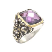 925 Ayar Gümüş Kare Ametist Taşlı Erkek Yüzüğü thumbnail 1