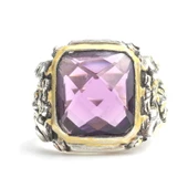 925 Ayar Gümüş Kare Ametist Taşlı Erkek Yüzüğü thumbnail 4