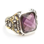 925 Ayar Gümüş Kare Ametist Taşlı Erkek Yüzüğü thumbnail 5