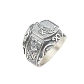 925 Ayar Gümüş Osmanlı Tuğrası Desenli Kalemkar Erkek Yüzüğü thumbnail 1