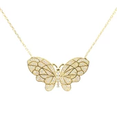 925 Ayar Gümüş Taşlı Kelebek Kolye thumbnail 5