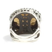 925 Ayar Gümüş Dumanlı Kuvars Taşlı Yüzük thumbnail 3