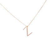 925 Ayar Gümüş 3 Boyutlu Z Harfi Kolye thumbnail 3