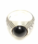 925 Ayar Gümüş Onix Taşlı Erkek Yüzük thumbnail 4