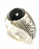 925 Ayar Gümüş Onix Taşlı Erkek Yüzük thumbnail 3