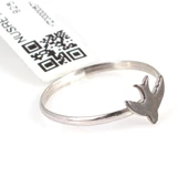 925 Ayar Gümüş Kırlangıç Yüzük, Beyaz thumbnail 4