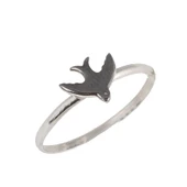 925 Ayar Gümüş Kırlangıç Yüzük, Beyaz thumbnail 2