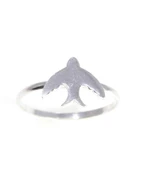 925 Ayar Gümüş Kırlangıç Yüzük, Beyaz thumbnail 5