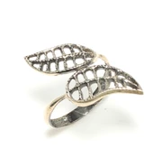 925 Ayar Gümüş Telkari Yaprak Model Yüzük thumbnail 3
