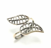 925 Ayar Gümüş Telkari Yaprak Model Yüzük thumbnail 2