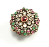 925 Ayar Gümüş ve Bronz Karışımı Taşlı Desenli Yüzük thumbnail 7