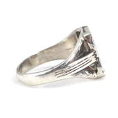 925 ayar Gümüş Mavi Mineli Erkek Yüzük thumbnail 3