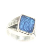 925 ayar Gümüş Mavi Mineli Erkek Yüzük thumbnail 6