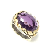 925 Ayar Gümüş Oval Ametist Taşlı Yüzük thumbnail 2