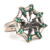 925 Ayar Gümüş Yeşil Zirkon Taşlı Yüzük thumbnail 1