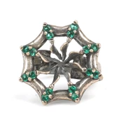 925 Ayar Gümüş Yeşil Zirkon Taşlı Yüzük thumbnail 5