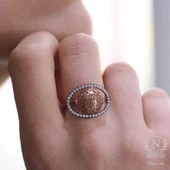 925 Ayar Rose Gümüş Taşlı Rodajlı Yüzük thumbnail 1