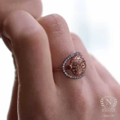 925 Ayar Rose Gümüş Taşlı Rodajlı Yüzük thumbnail 3