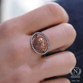 925 Ayar Rose Gümüş Taşlı Rodajlı Yüzük thumbnail 4