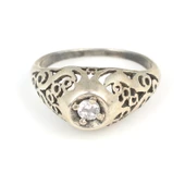 925 Ayar Gümüş Ajur Desen Taşlı Yüzük thumbnail 5