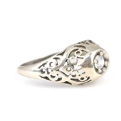 925 Ayar Gümüş Ajur Desen Taşlı Yüzük thumbnail 1