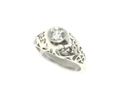 925 Ayar Gümüş Ajur Desen Taşlı Yüzük thumbnail 2