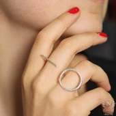 925 Ayar Gümüş Çift Parmak Yüzük thumbnail 5