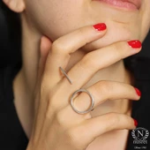 925 Ayar Gümüş Çift Parmak Yüzük thumbnail 3