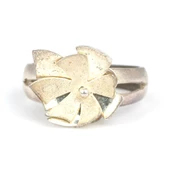 925 Ayar Gümüş Çiçek Yüzük, Beyaz thumbnail 7