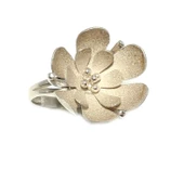 925 Ayar Gümüş Çiçekli Yüzük thumbnail 1