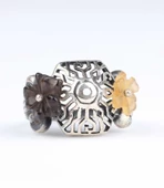 925 Ayar Gümüş Ajur Desenli Taşlı Çiçek Yüzük thumbnail 5