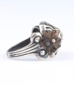 925 Ayar Gümüş Ajur Desenli Taşlı Çiçek Yüzük thumbnail 4