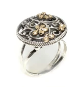 Konstantinapol Tasarım Çiçek Desenli Otantik Yüzük thumbnail 3