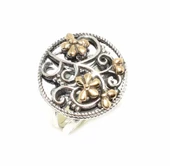 Konstantinapol Tasarım Çiçek Desenli Otantik Yüzük thumbnail 2