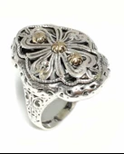 925 Ayar Gümüş Bronz Karışımı Konstantinapol Tasarım Yüzük thumbnail 1