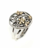 Konstantinapol Tasarım Çiçek Desenli Otantik Yüzük thumbnail 1