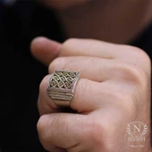 Konstantinapol Tasarım Kare Otantik Yüzük thumbnail 11